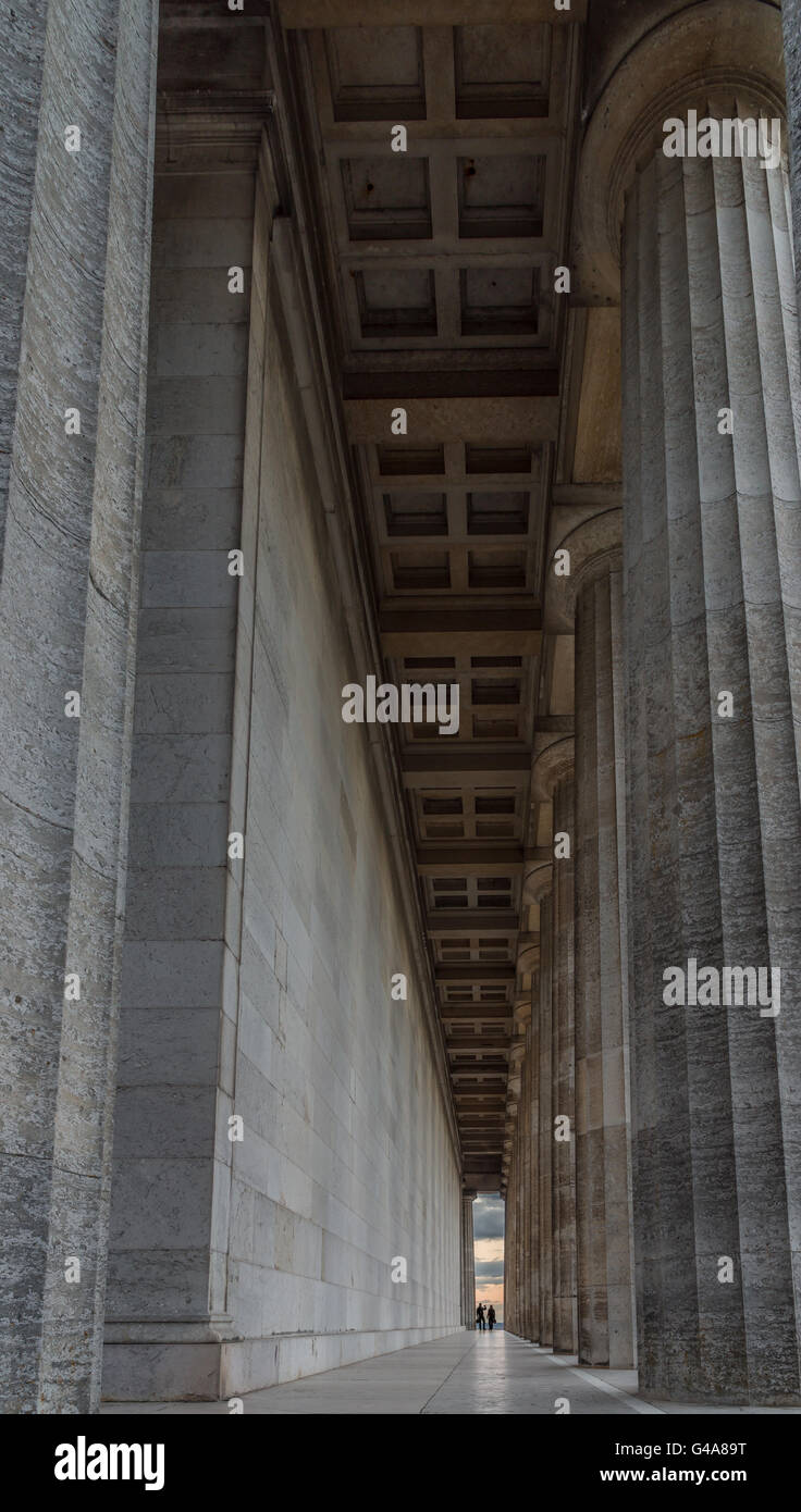The columns of the Walhalla in Regensburg Stock Photo