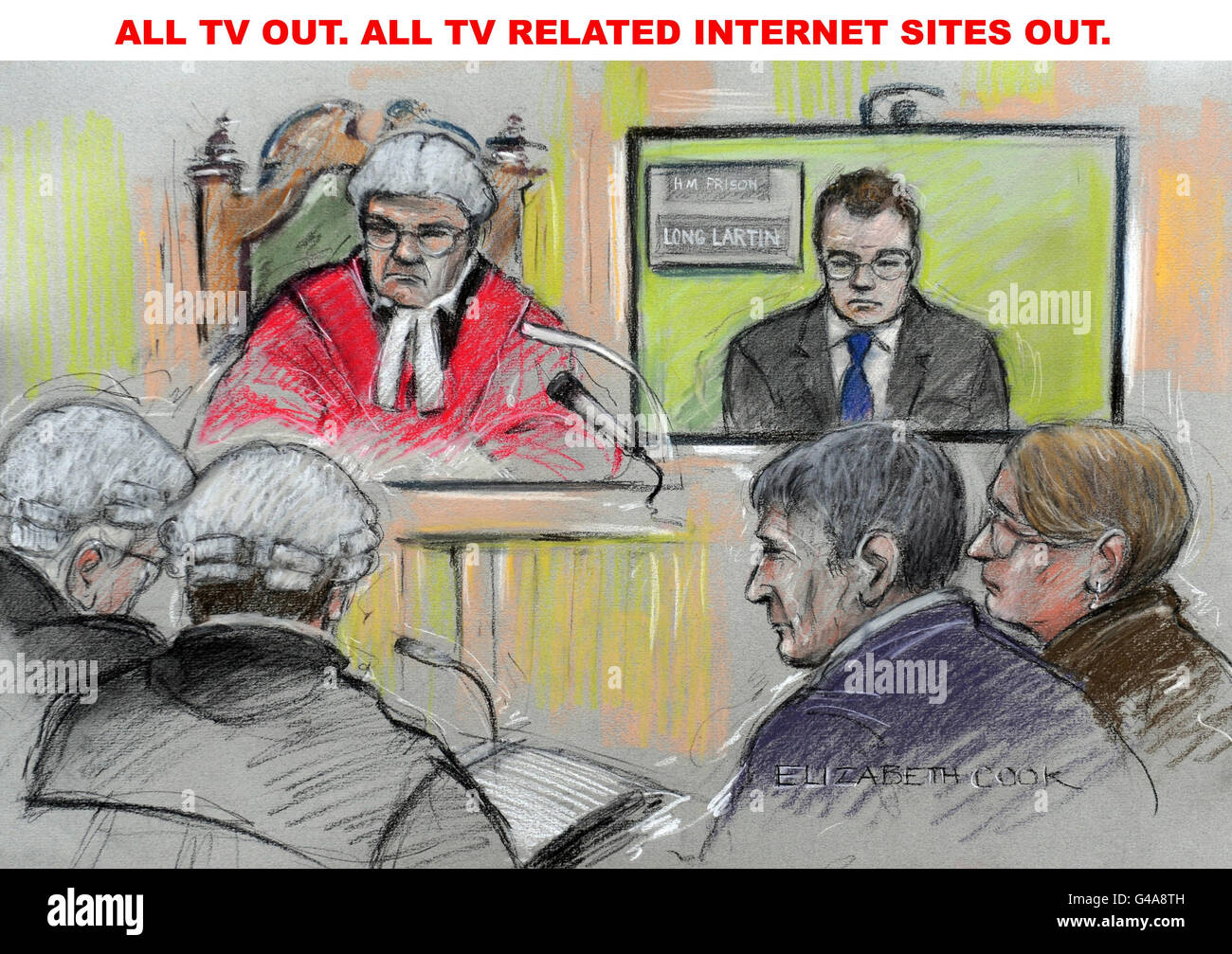 Court artist sketch of Vincent Tabak appearing by video link at the Old ...