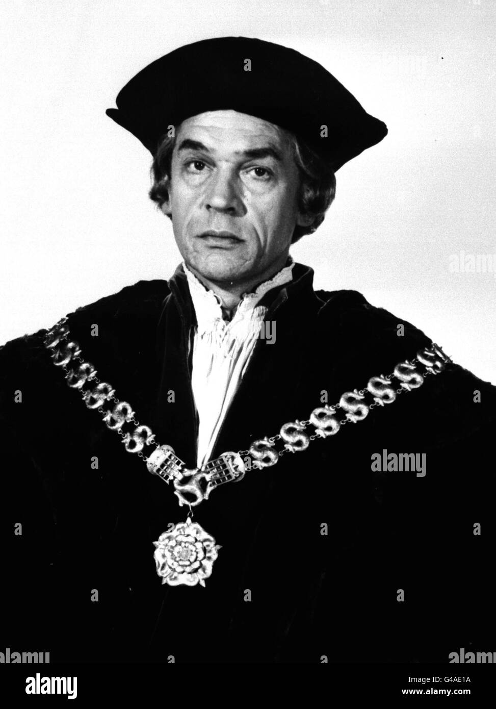 PA NEWS PHOTO 11/4/67 ACTOR PAUL SCOFIELD AS SIR THOMAS MORE IN THE FILM  'A MAN FOR ALL SEASONS'. THE ROLE THAT WON HIM THE ACADEMY AWARD FOR BEST PERFORMANCE BY AN ACTOR. Stock Photo