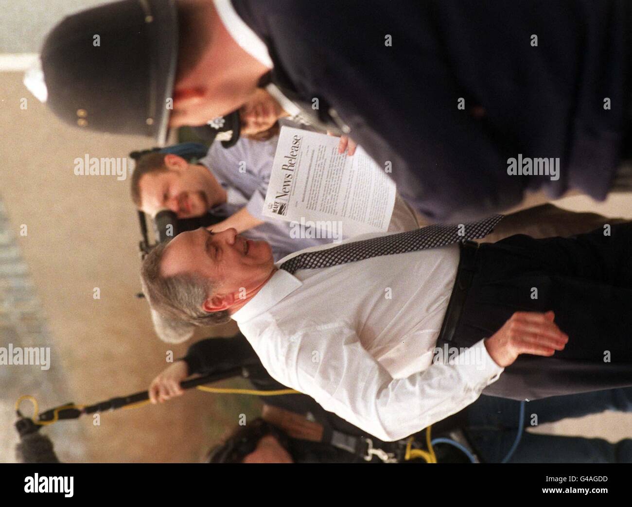 Agriculture Minister Jack Cunningham arriving at the studios of London