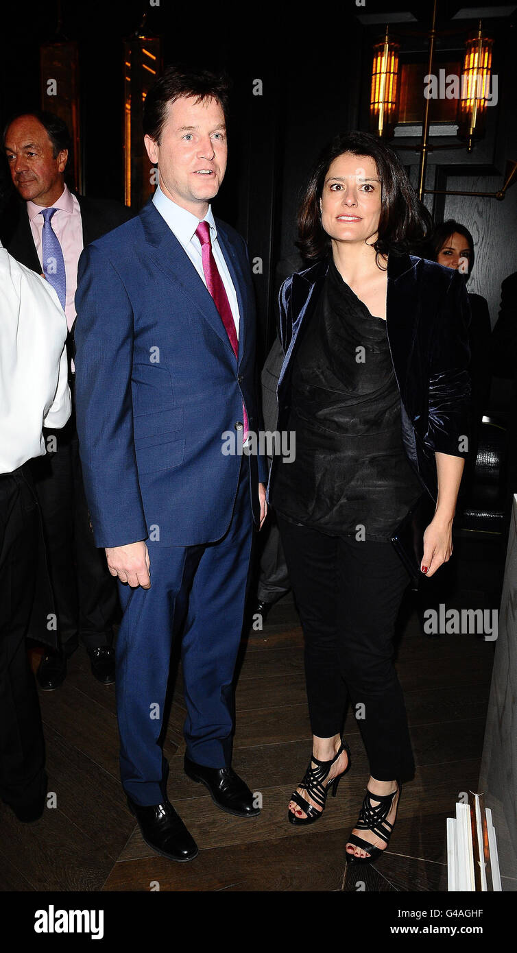 Deputy Prime Minister Nick Clegg and his wife Miriam Gonzalez Durantez ...