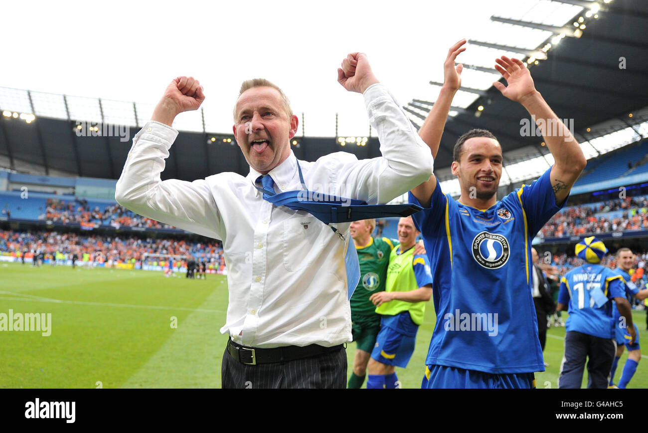 afc-wimbledon-manager-terry-brown-celebrates-victory-and-promotion