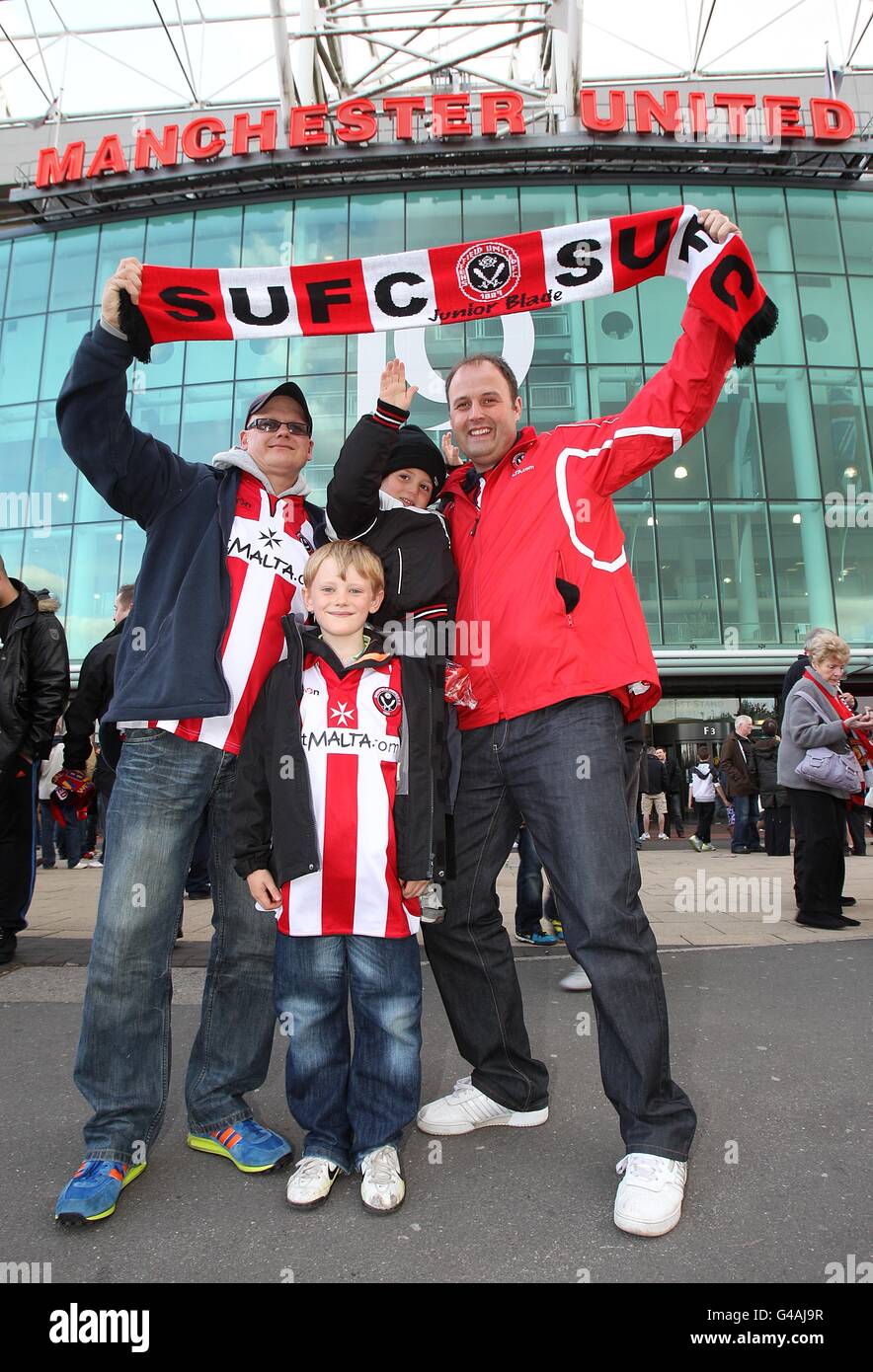 Alfie and michael outside old trafford prior to kick off hires stock