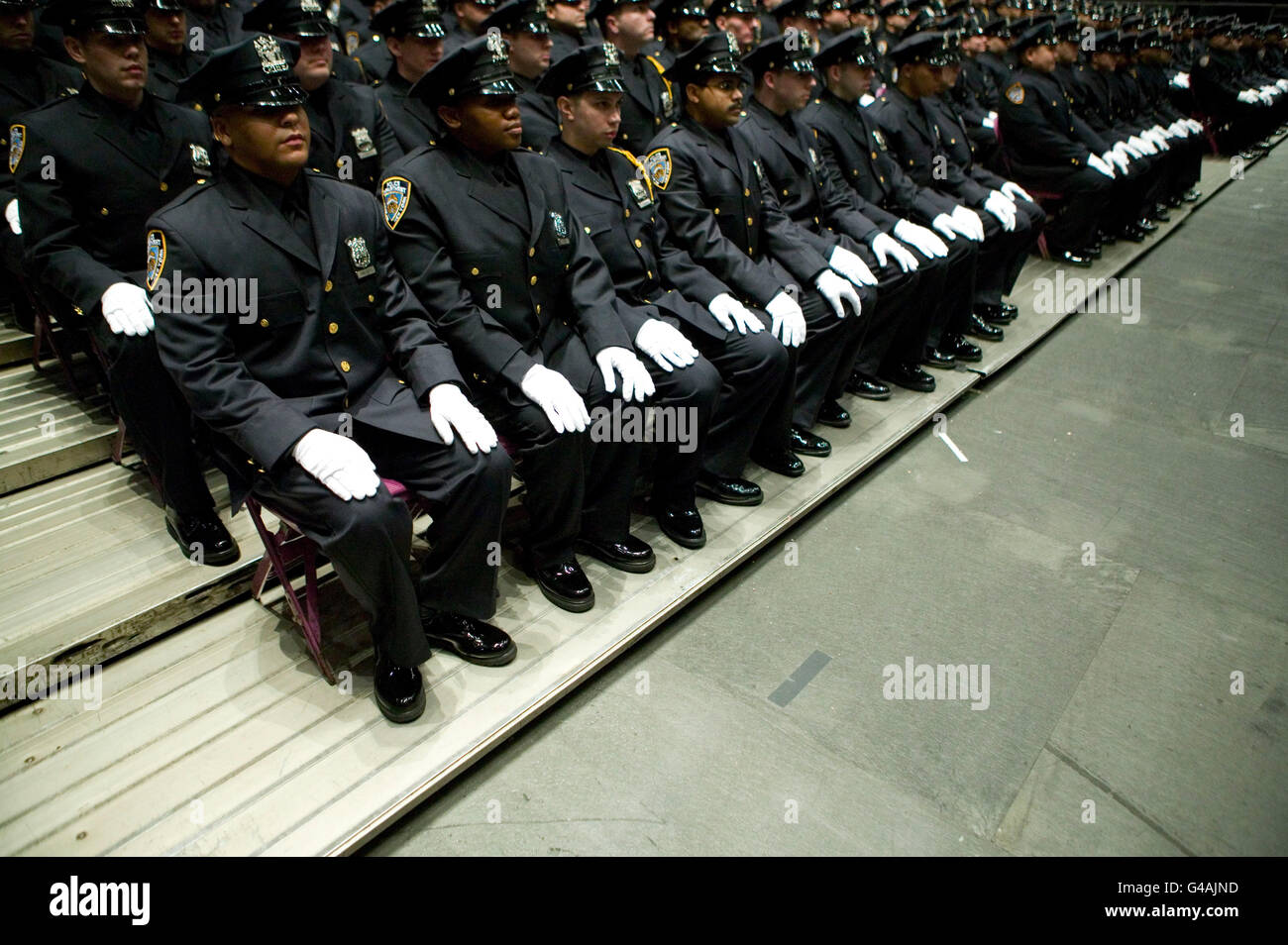 Recruits belonging to the New York Police Department's Class of 2005