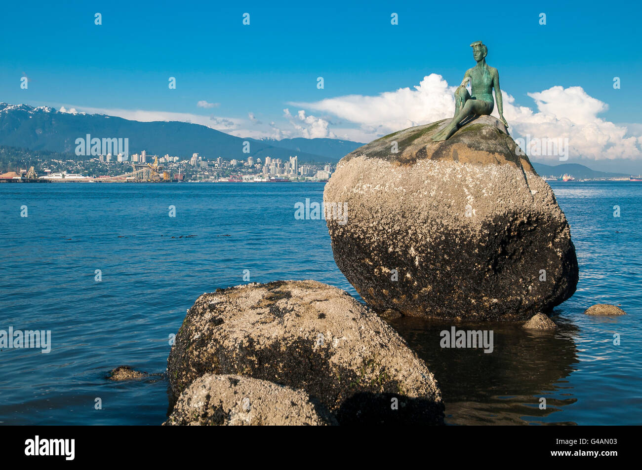 Girl in wetsuit sculpture, Stanley Park, Vancouver, British Columbia