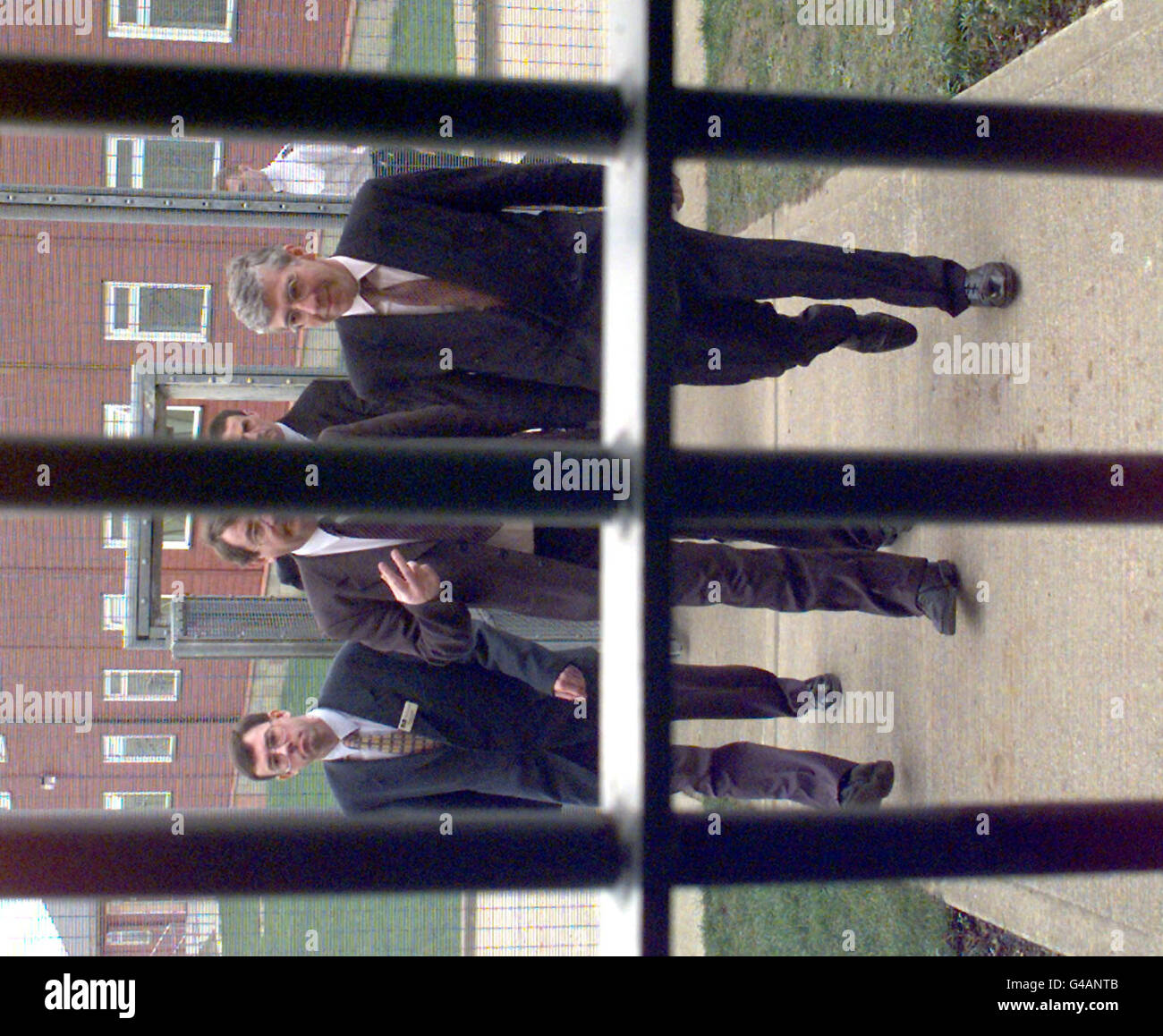 Home Secretary Jack Straw arrives at the E Wing of HMP Wayland on the start of a tour of the