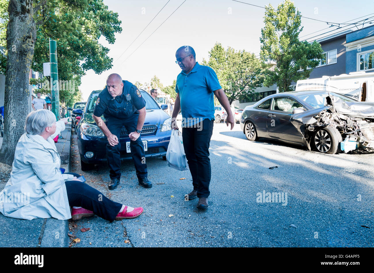 British Columbia Canada Vancouver Car Crash Collision Head On Police Hi 