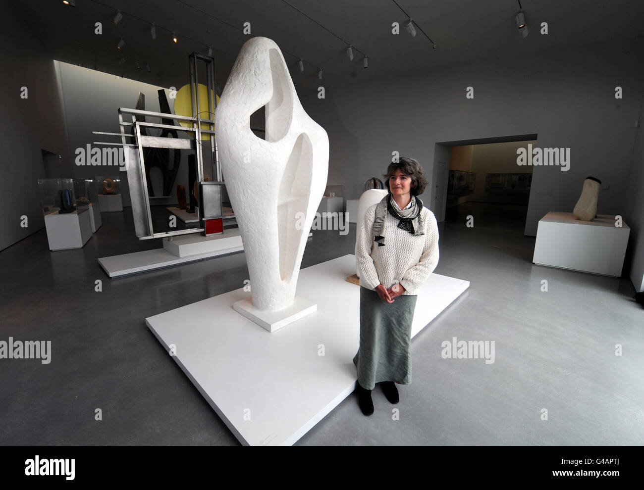 Dr Sophie Bowness the Granddaughter of Barbara Hepworth looks around the Hepworth Wakefield today ahead of the opening of the gallery to the public on Saturday. Stock Photo