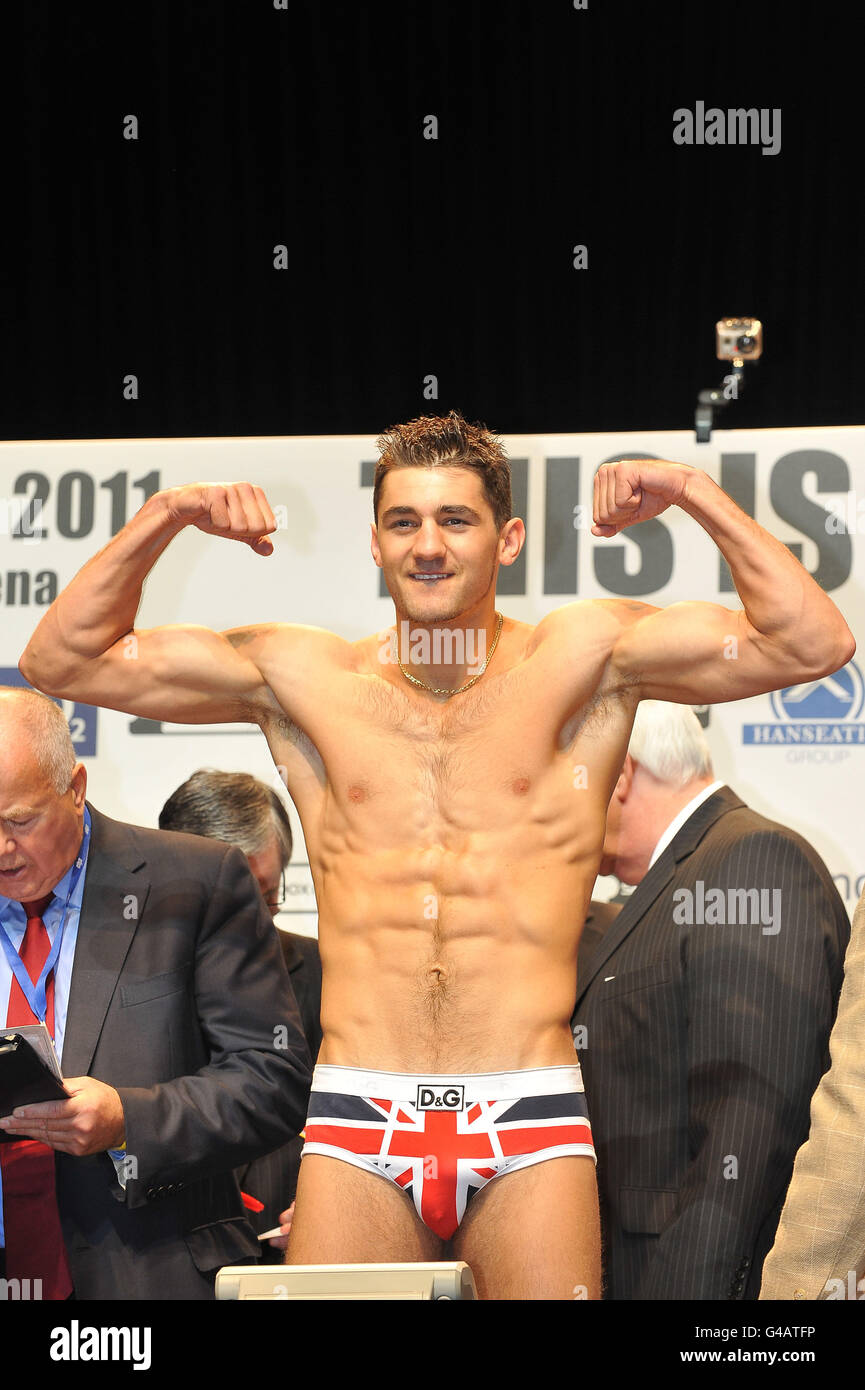 Weighed In Boxing - 'This Is It' - Weigh In - O2 Stadium Stock Photo - Alamy