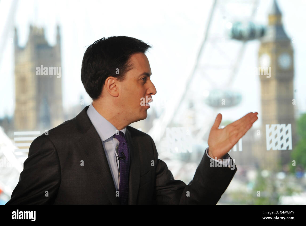 Ed Miliband keynote speech Stock Photo