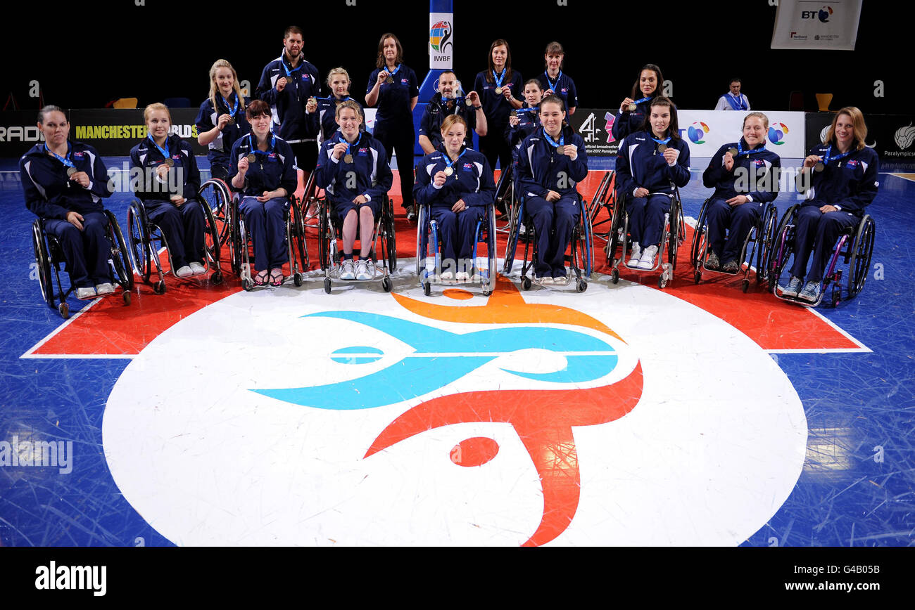 The Great Britain Women's Wheelchair Basketball team pose for a