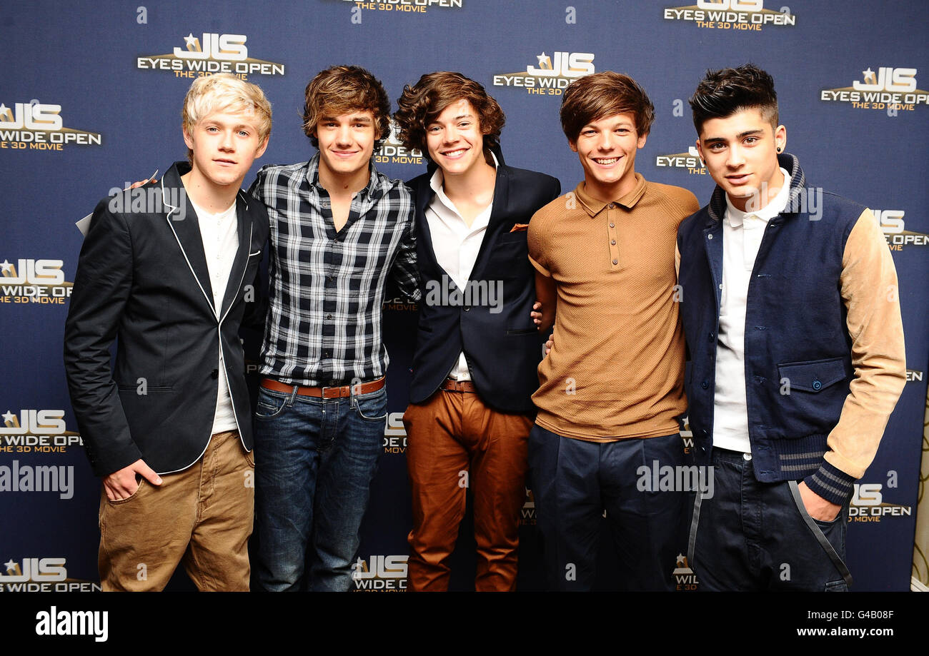 One Direction From Left Niall Horan Liam Payne Harry Styles Louis Tomlinson And Zayn Malik Arrive For The Screening Of The New Jls 3d Movie Eyes Wide Open At The Soho Hotel
