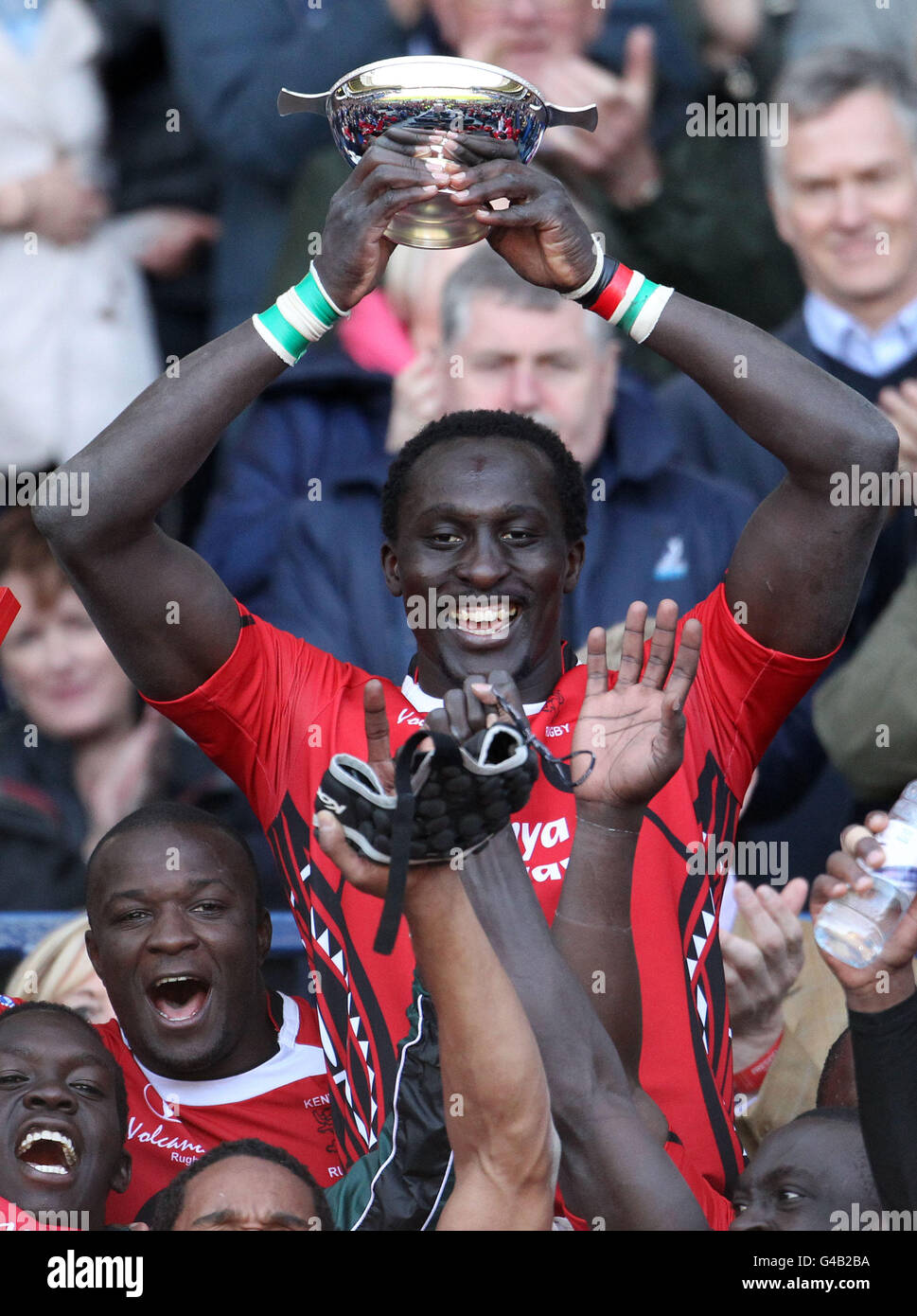 Kenya's Humphrey Kayange Lifts The Bowl During The Emirates Airline ...