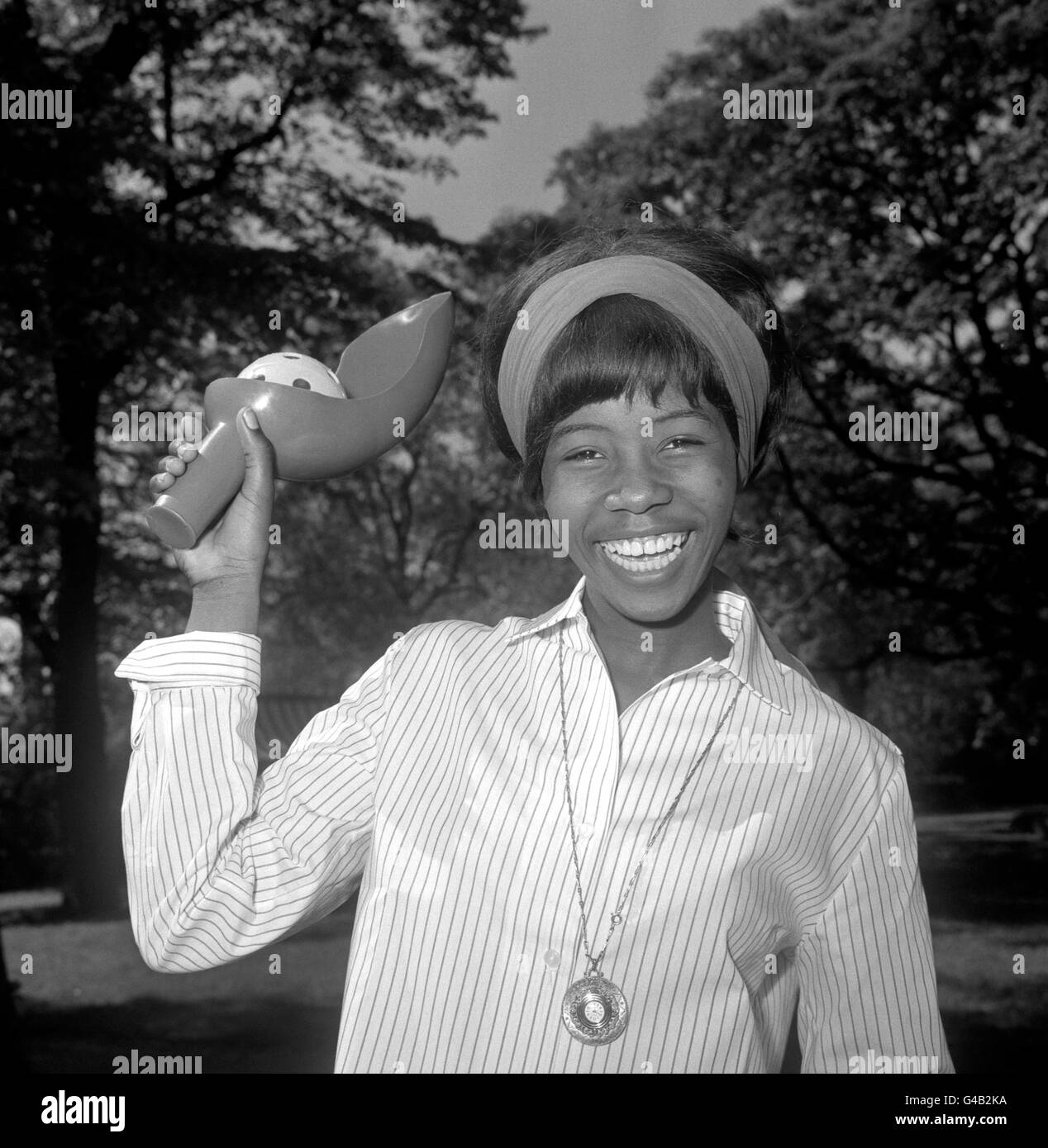 Sixteen yearold Pop singer Millie tries out Slingball, a new ball game