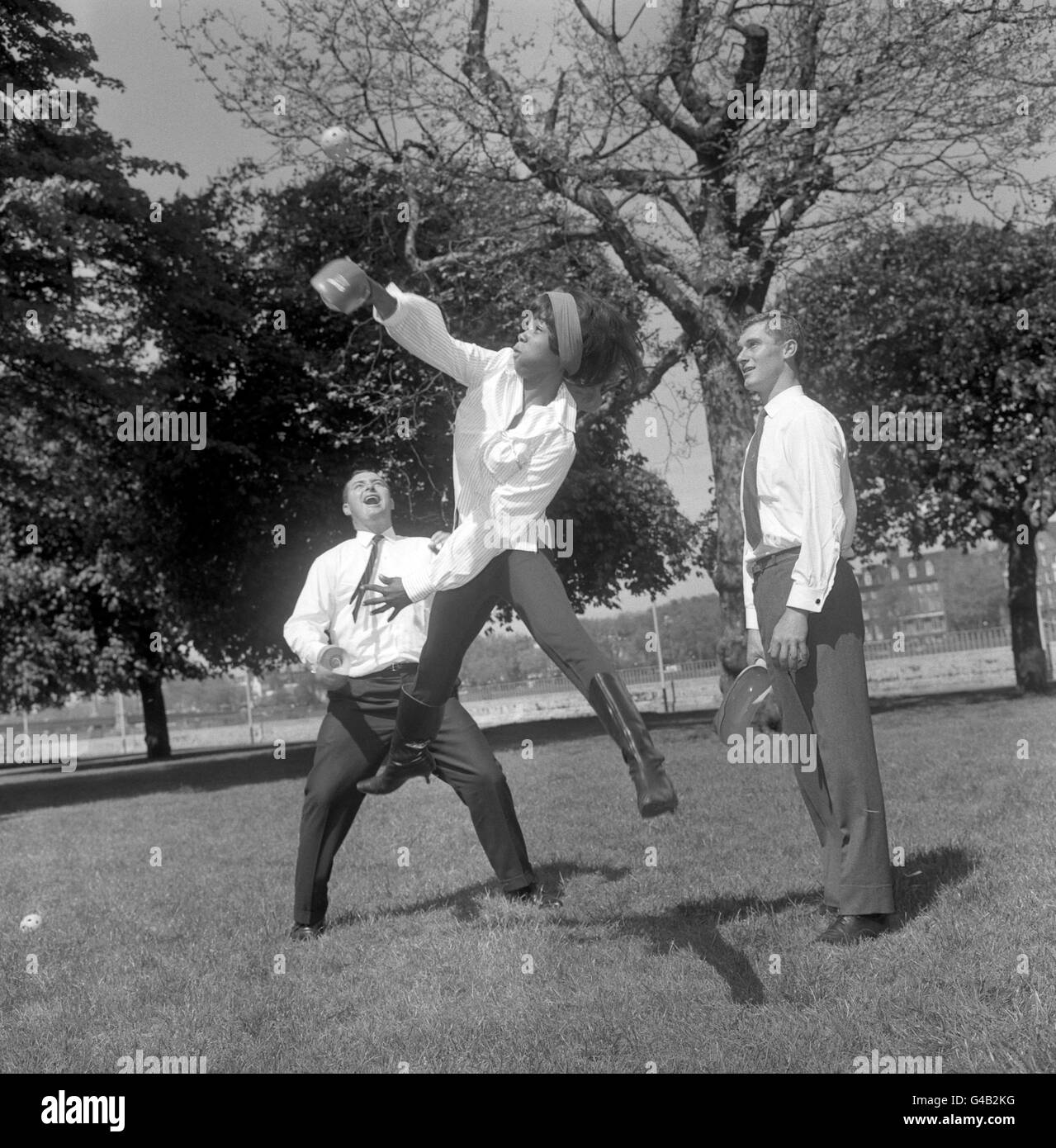 Sixteen yearold Pop singer Millie tries out Slingball, a new ball game