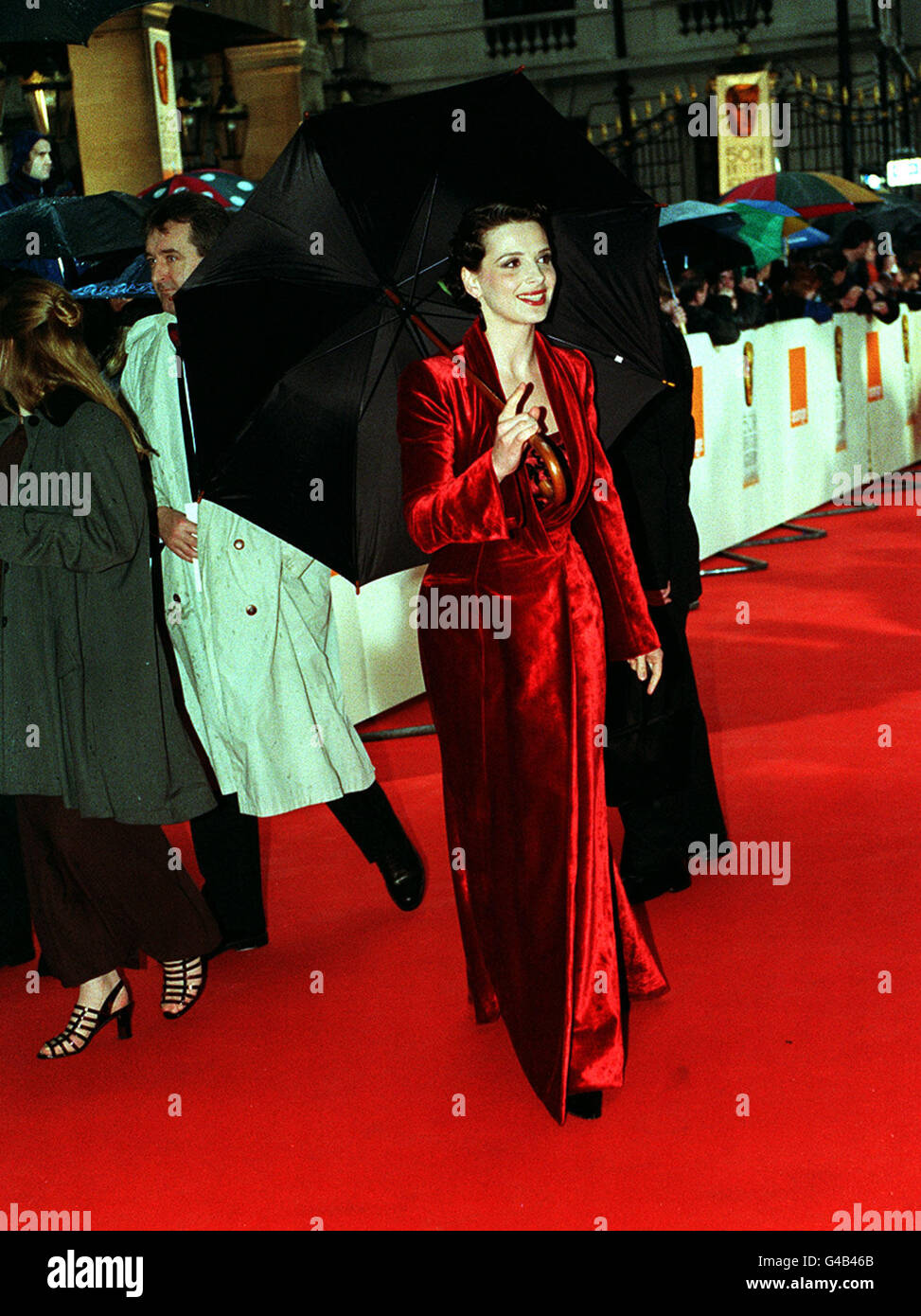 BAFTA Juliette Binoche. French actress Juliette Binoche arrives at the Grosvenor House Hotel for the 50th BAFTA award ceremony. Stock Photo