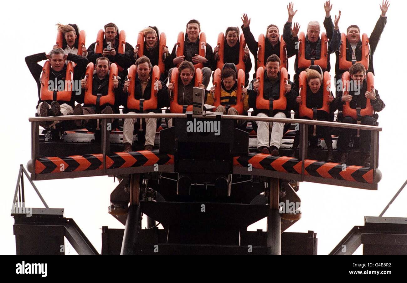 Obliterator Ride Oblivion roller coaster ride 2 Stock Photo - Alamy