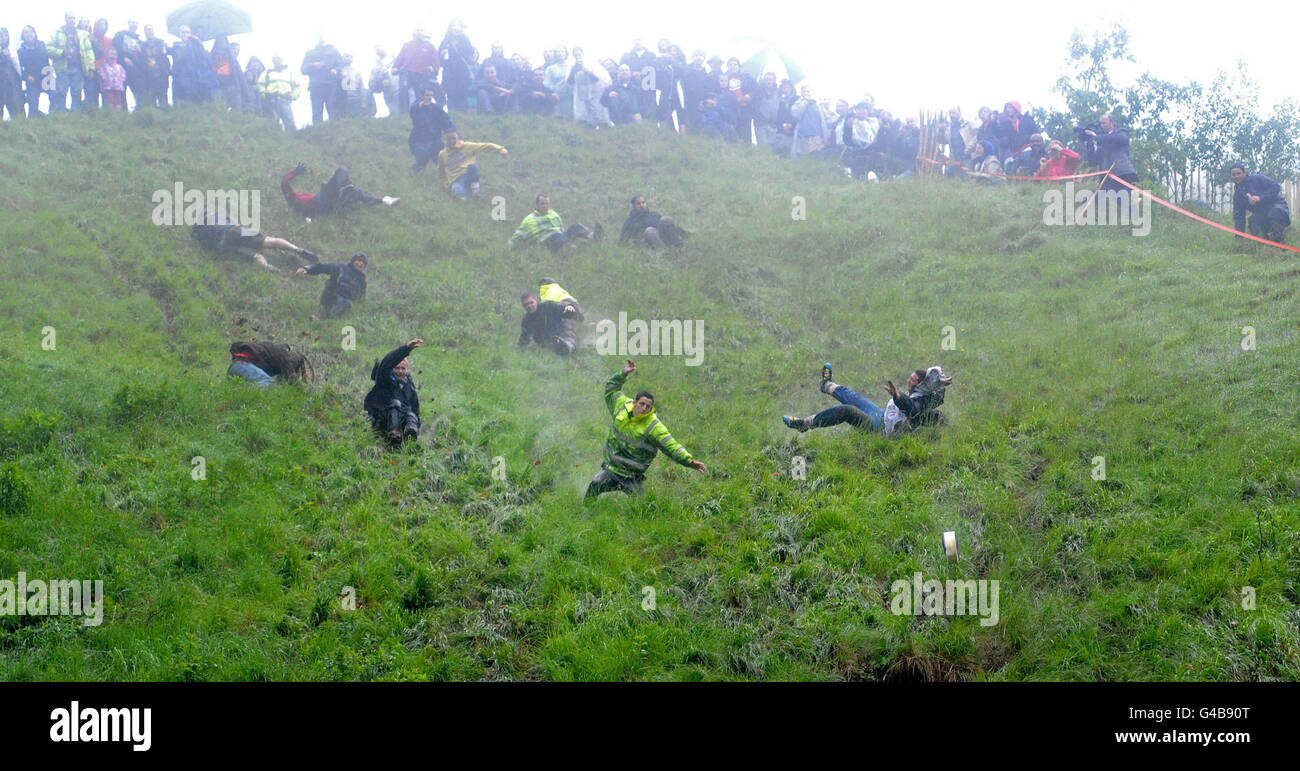 Cheese Rolling on Coopers Hill Stock Photo Alamy
