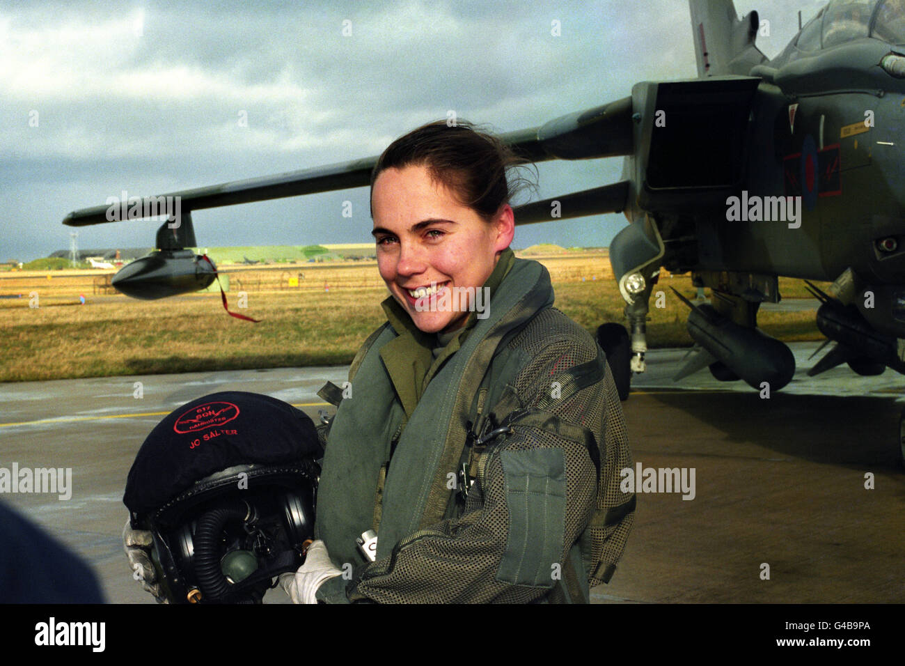 Royal Air Force - Woman Tornado Pilot - Jo Salter - 1995 Stock Photo
