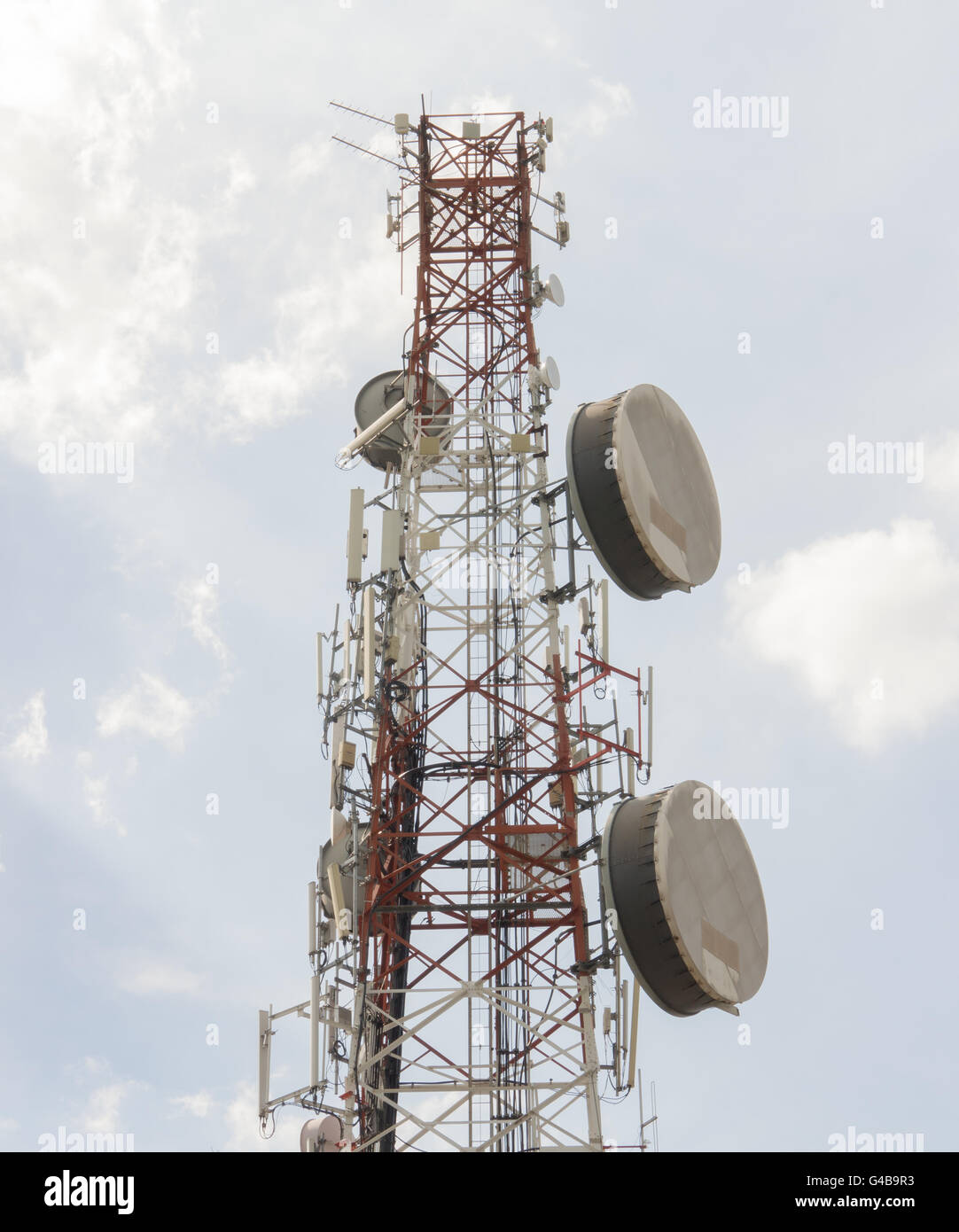 High-Tech Sophisticated Electronic Communications Tower Stock Photo