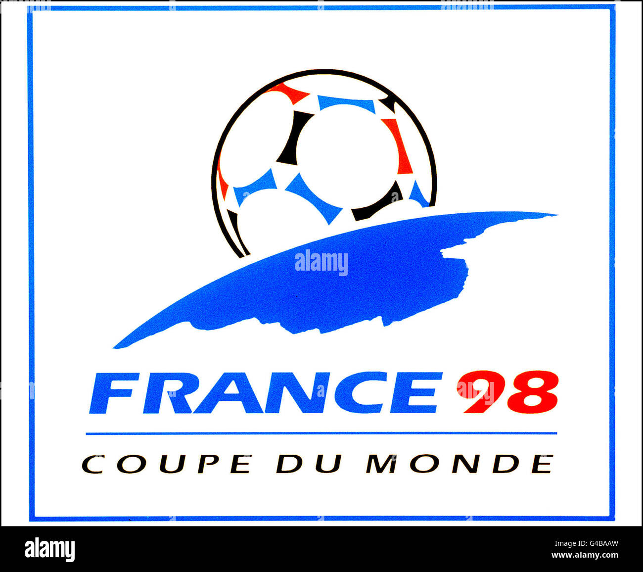 World Cup 1998 AFP PHOTO Official logo for the 1998 World Cup to be played  in France from 10 June to 12 July. AFP/OFF Logo officiel de la Coupe du  monde de