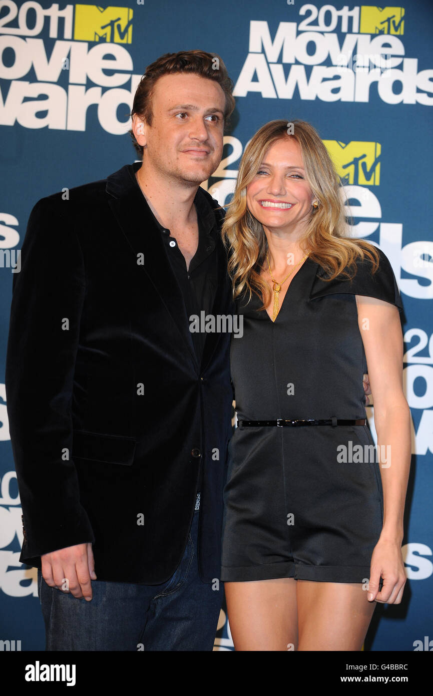 Cameron Diaz and Jason Segel at the MTV Movie Awards 2011 at the Gibson Amphitheatre in Universal City, Los Angeles. Stock Photo
