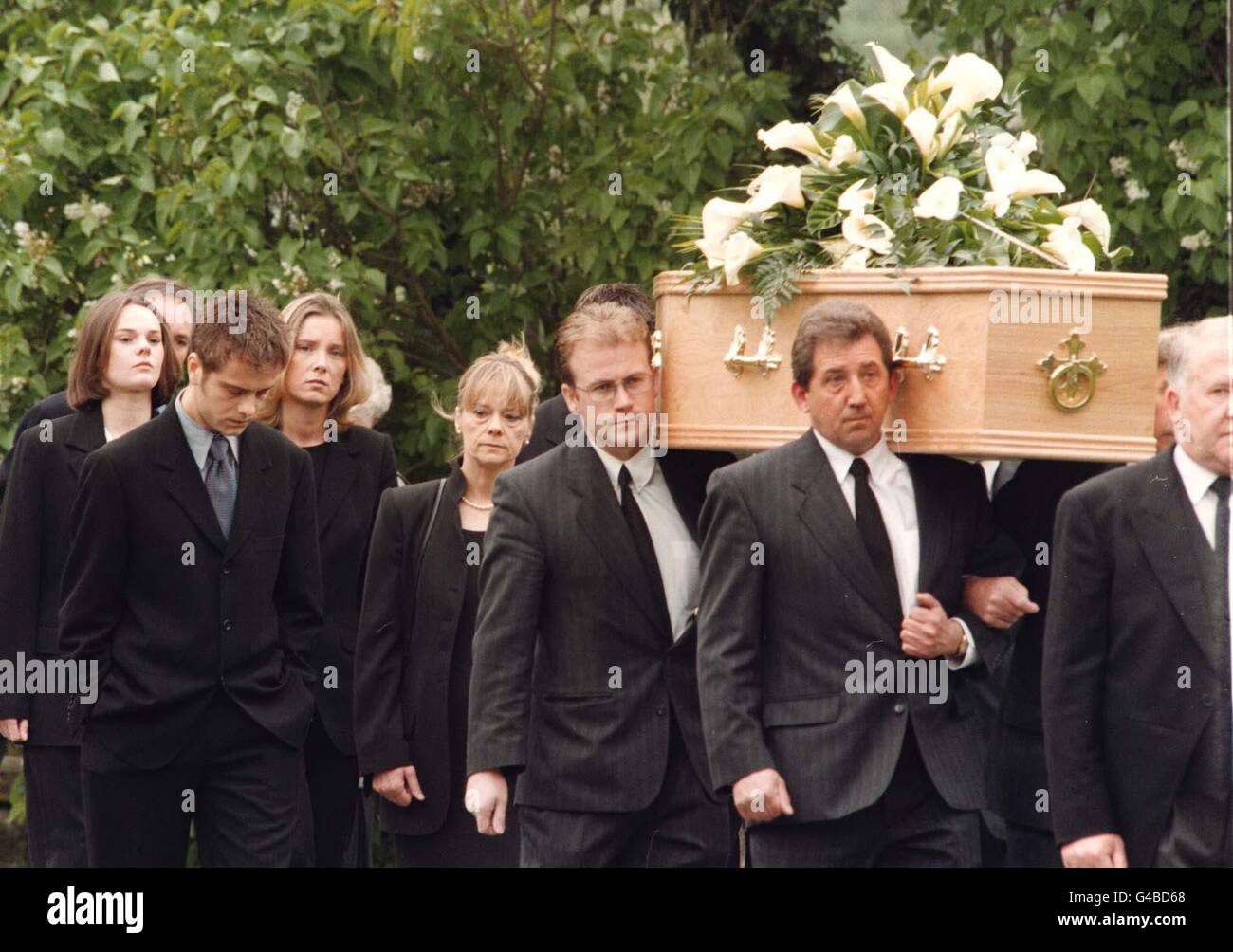 Kevin Lloyd's Funeral at Duffield, Derbyshire. The coffin of Kevin