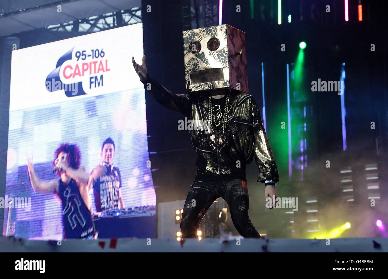 Lmfao perform capital fms summertime ball wembley stadium hi-res stock photography and images