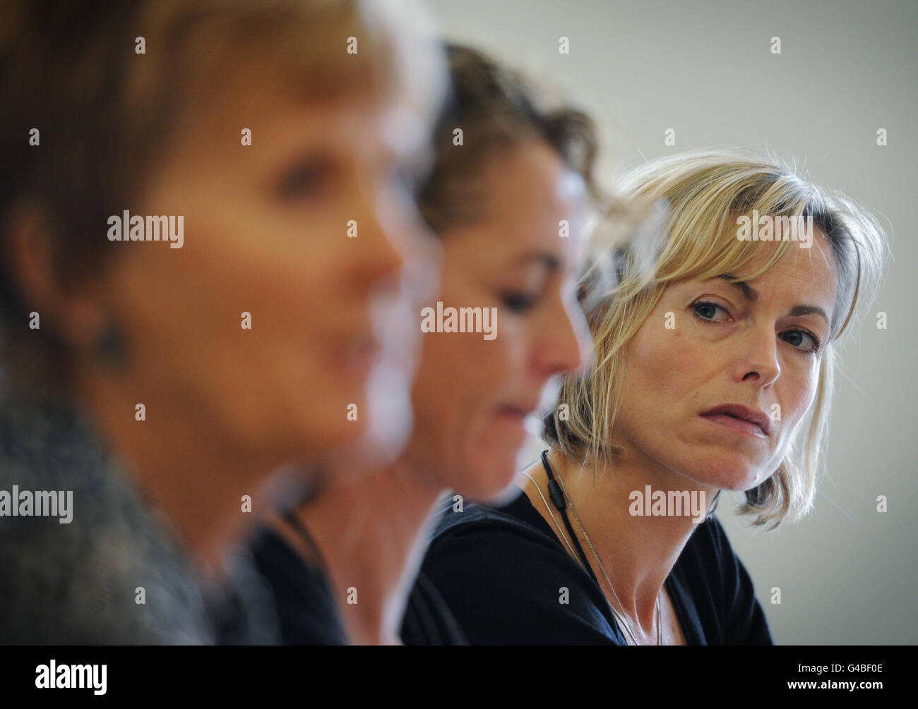Kate McCann, mother of Madeleine McCann who went missing in 2007 in Portugal attends a parliamentary inquiry into missing persons along with Nicki Durban (centre) mother of missing Luke Durbin and Sarah Godwin (left) mother of missing Quentin Godwin, at the House of Commons in London. Stock Photo
