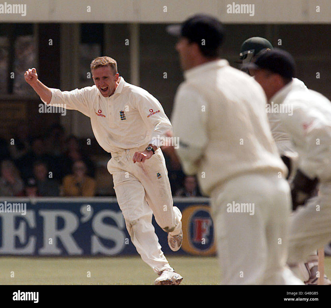 Dominic cork celebrates second wicket against south africa hires stock