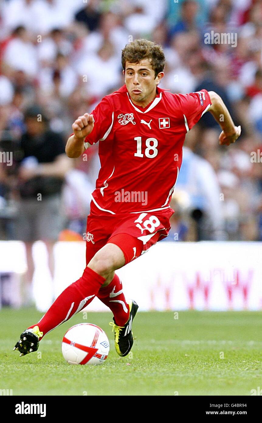 Soccer - UEFA Euro 2012 - Qualifying - Group G - England v Switzerland - Wembley Stadium. Admir Mehmedi, Switzerland Stock Photo