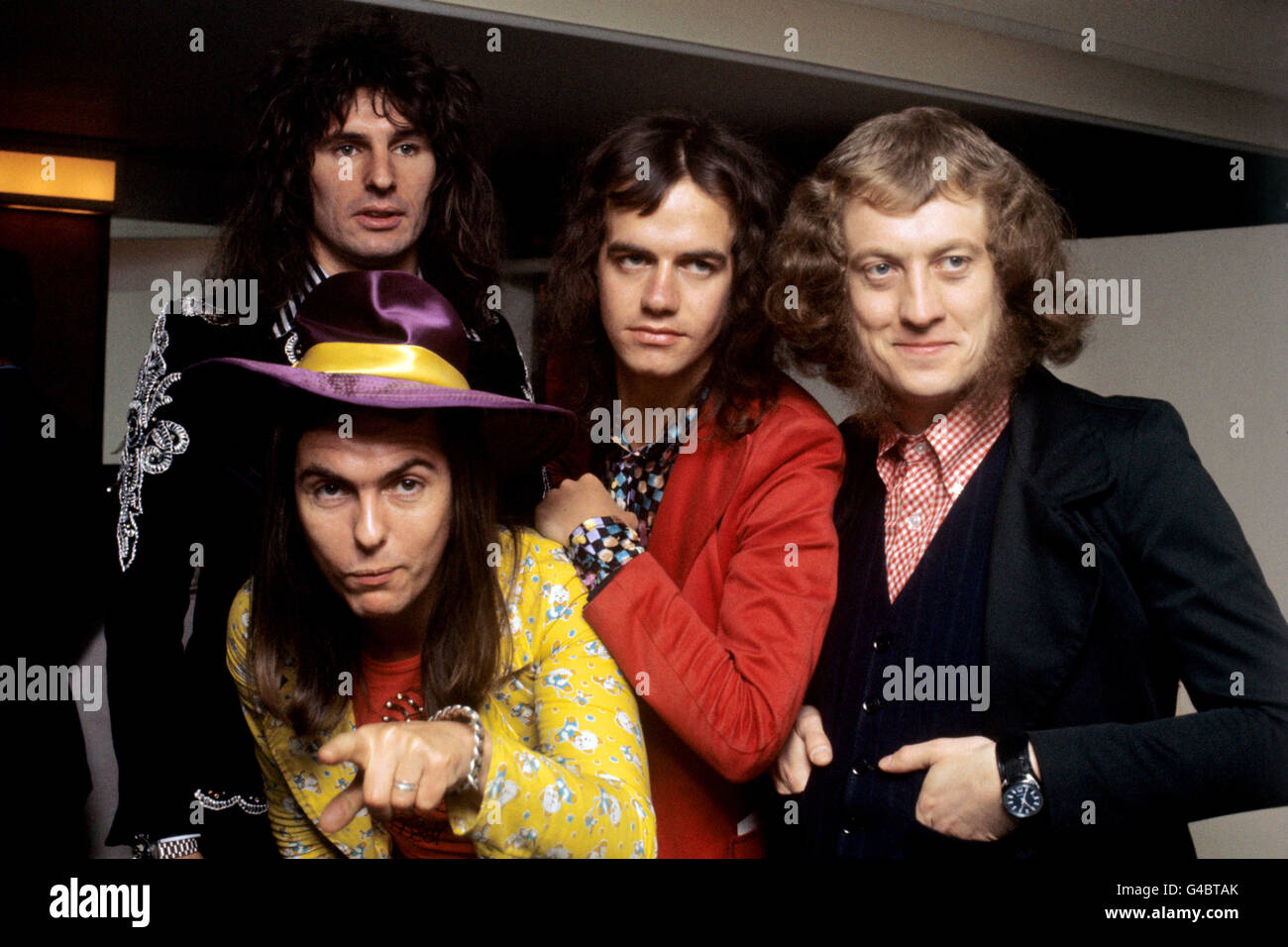 The Slade pop group at the Savoy Hotel in London for the Melody Maker Awards ceremony. Stock Photo