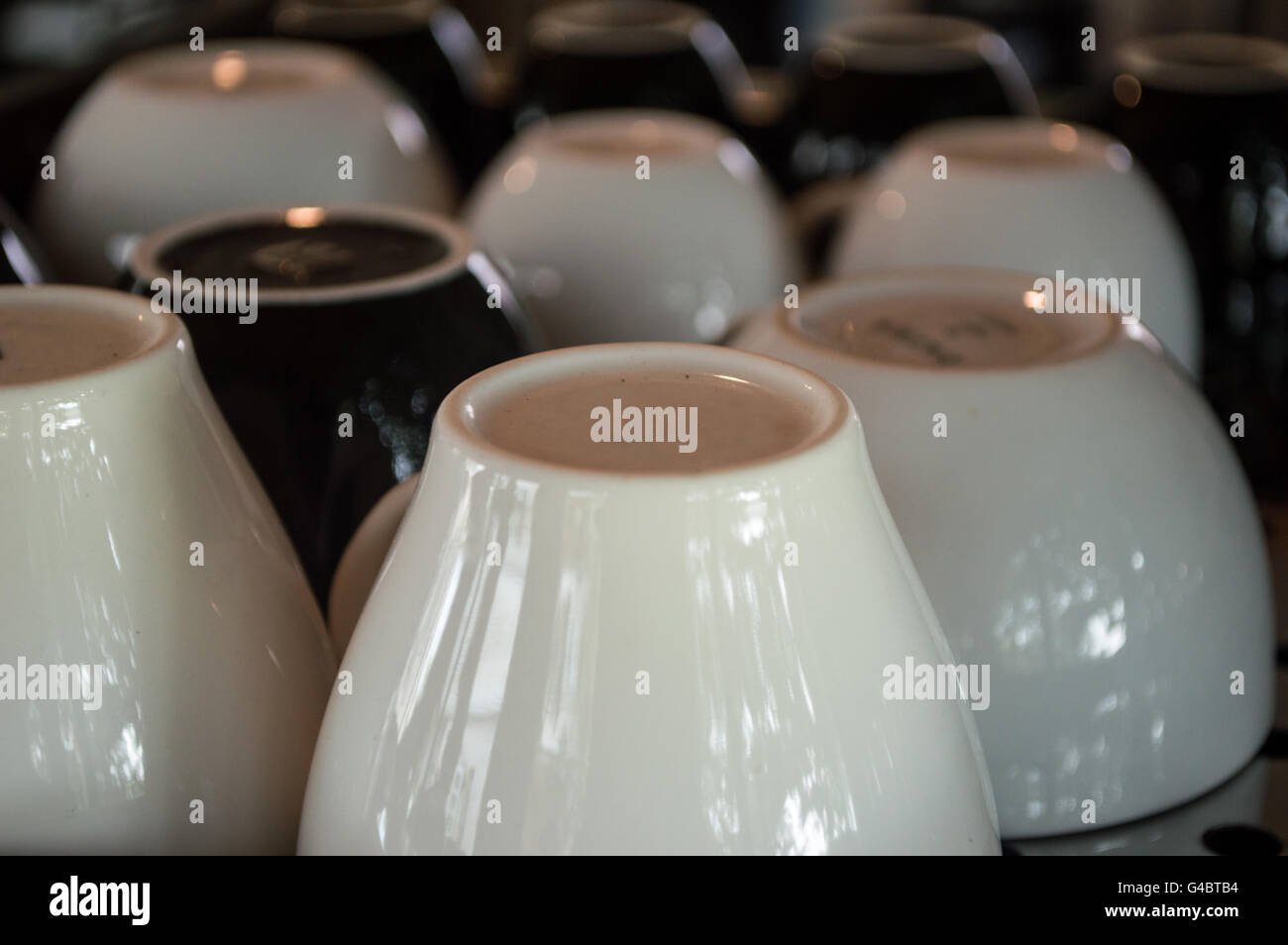 Bottom of coffee cup arrangement Stock Photo Alamy