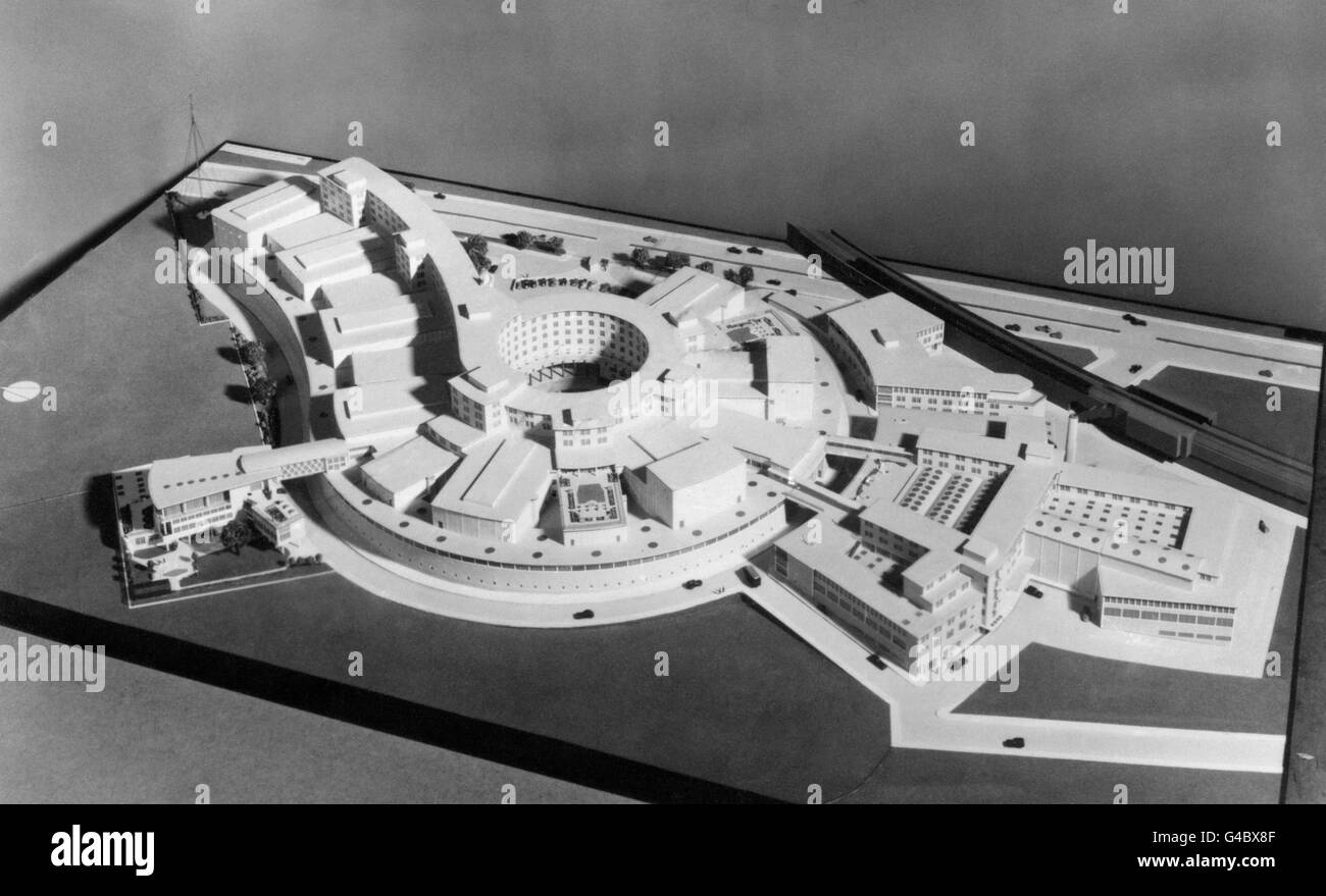 Media - BBC Television Centre Model - London Stock Photo