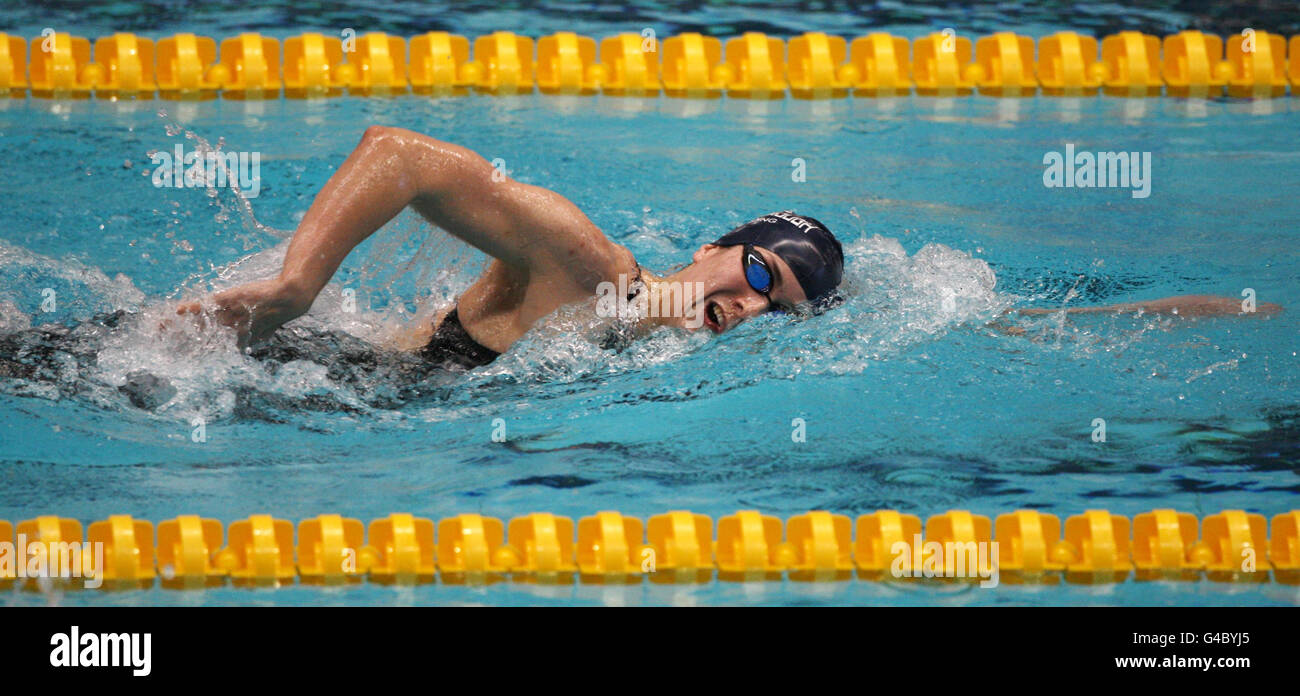 British swimmer Aisha Thornton, during the heats of Women Open 800m Freestyle during the ASA National Championships at Ponds Forge, Sheffield. Stock Photo