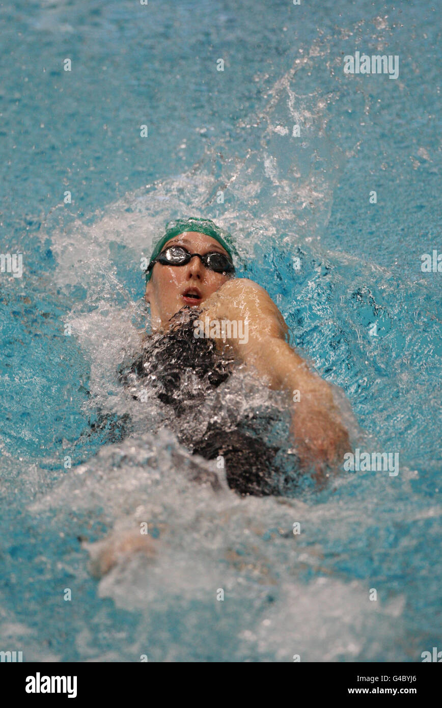 British swimmer Katy Sexton during the heats of Women Open 200m Backstroke during the ASA National Championships at Ponds Forge, Sheffield. Stock Photo