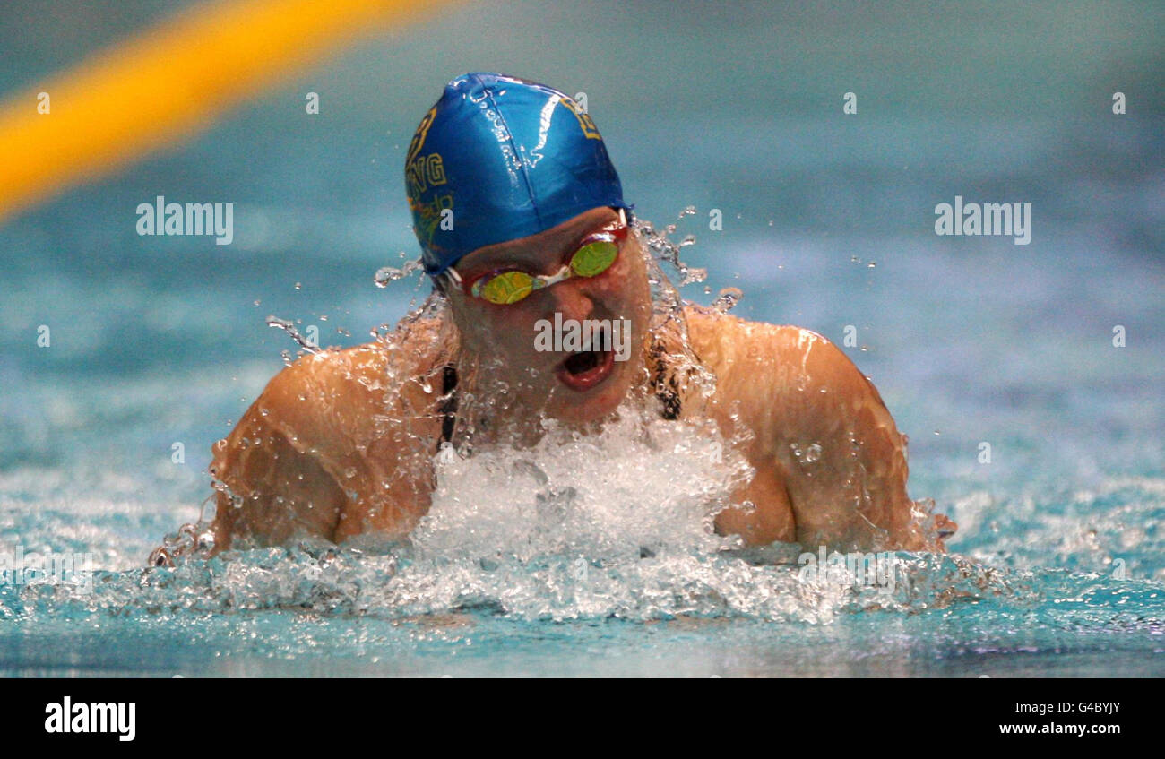 British swimmer Stacey Tadd during the heats of Women Open 100m Breaststroke during the ASA National Championships at Ponds Forge, Sheffield. Stock Photo