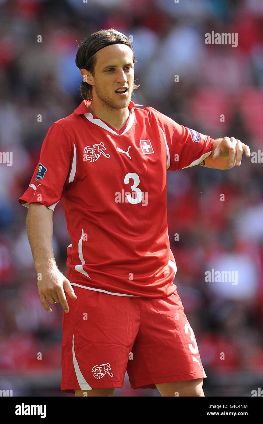 Soccer - UEFA Euro 2012 - Qualifying - Group G - England v Switzerland - Wembley Stadium. Reto Ziegler, Switzerland Stock Photo