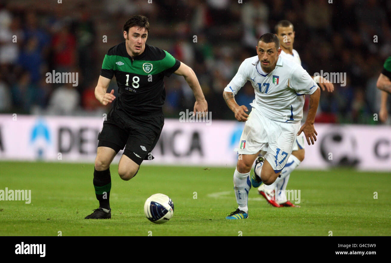 Soccer - International Friendly - Italy v Republic of Ireland - Stade Maurice Dufrasne Stock Photo