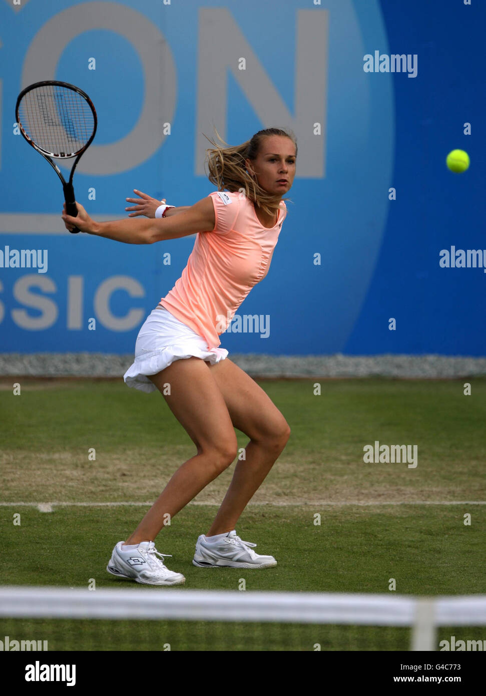 Slovakia's Magdalena Rybarikova in her quarter final match against Germany's Sabine Lisicki during day five of the AEGON Classic at Edgbaston Priory Club, Birmingham. Stock Photo