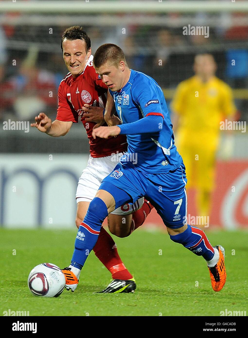 Soccer - UEFA European Under 21 Championship 2011 - Iceland v Denmark - Aalborg Stadion Stock Photo