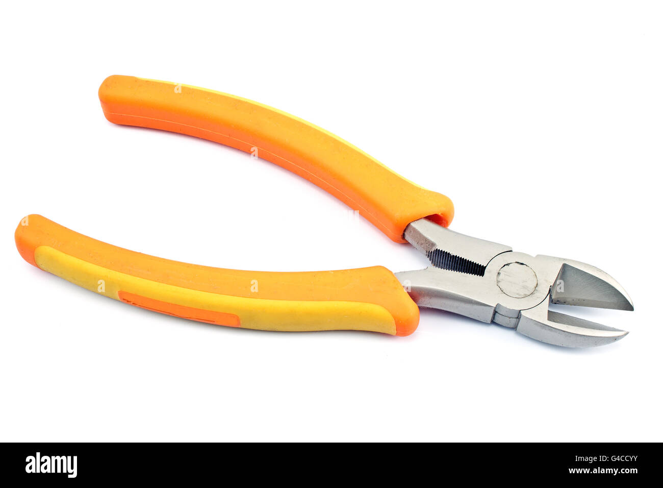 Wire cutter  pliers isolated on white Stock Photo