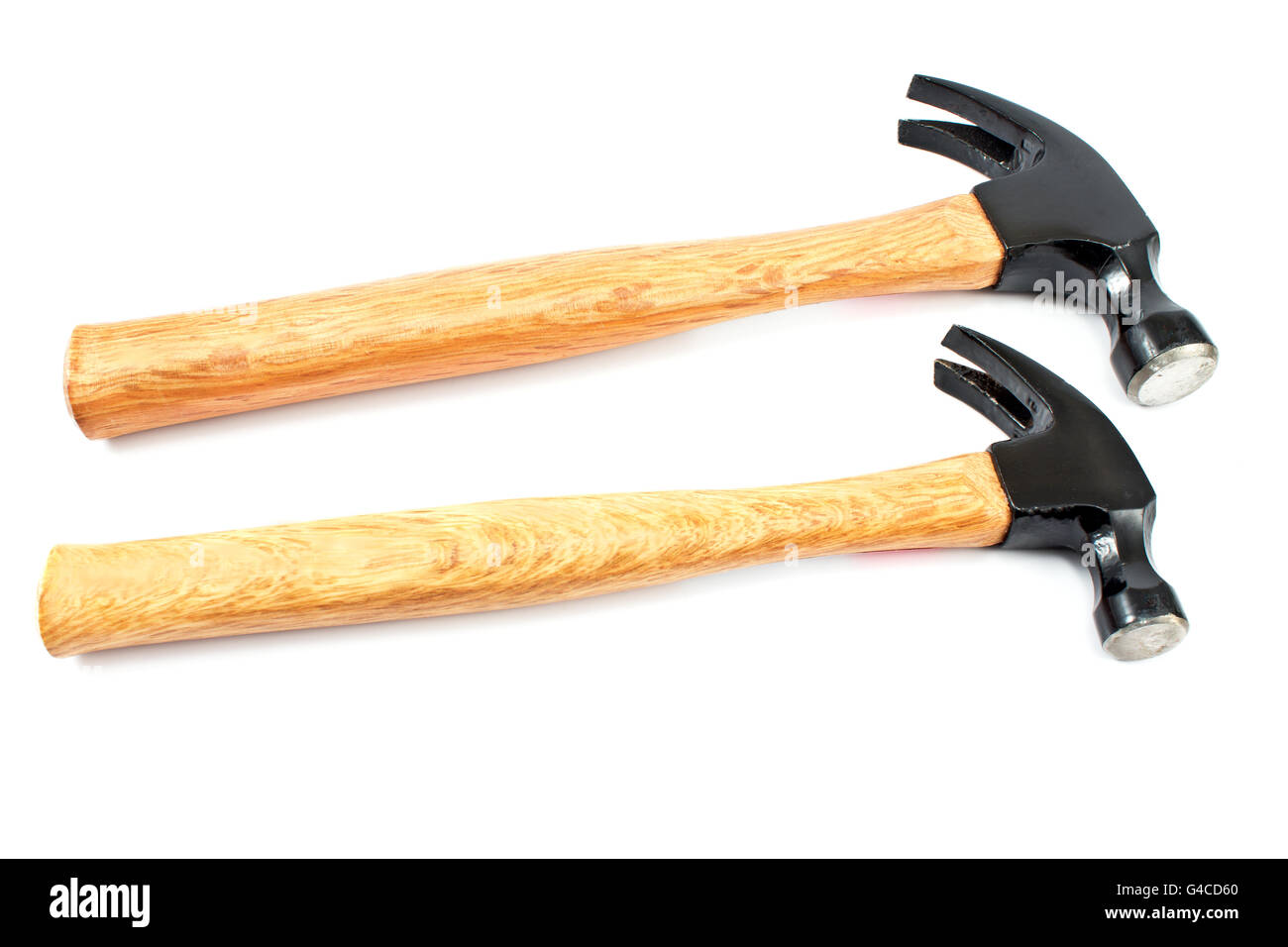 Two Hammers Closeup Isolated Stock Photo Alamy