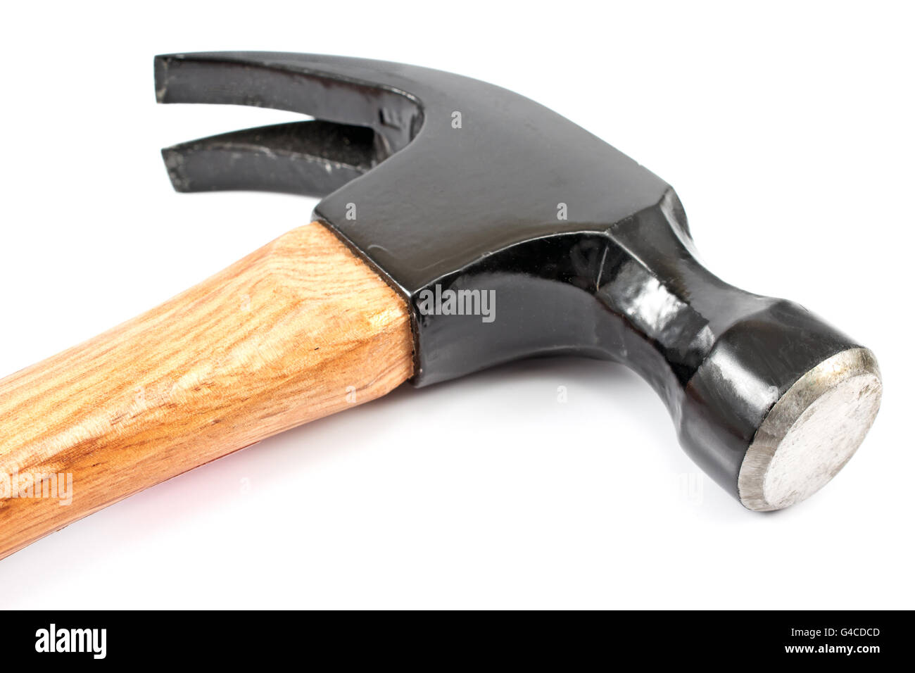 Macro of hammer on white Stock Photo