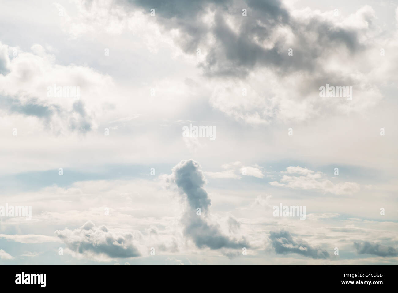 white sky with dramatic clouds Stock Photo