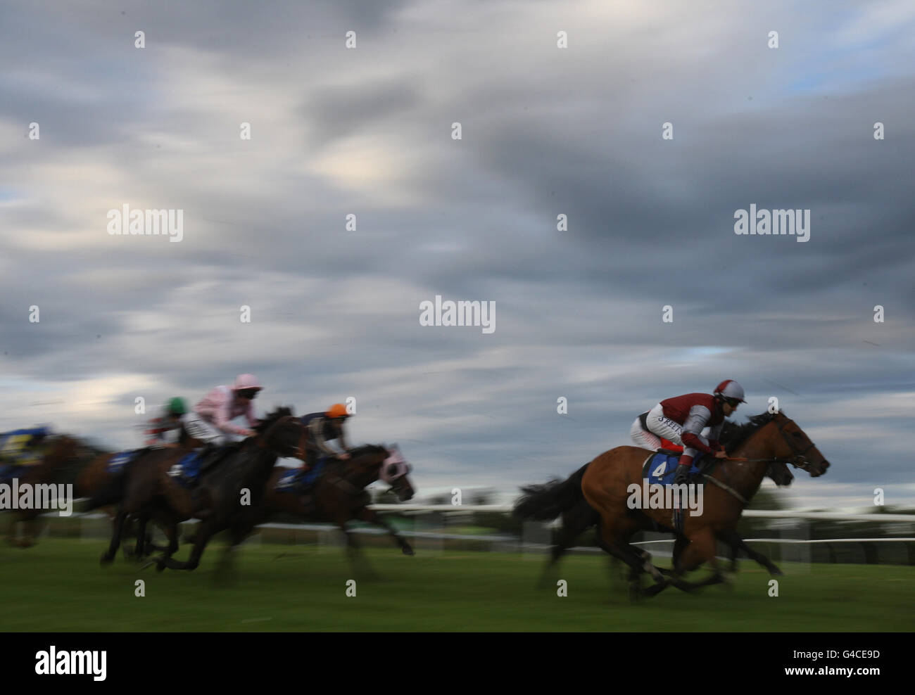 Horse racing summer race night chepstow racecourse hi-res stock ...