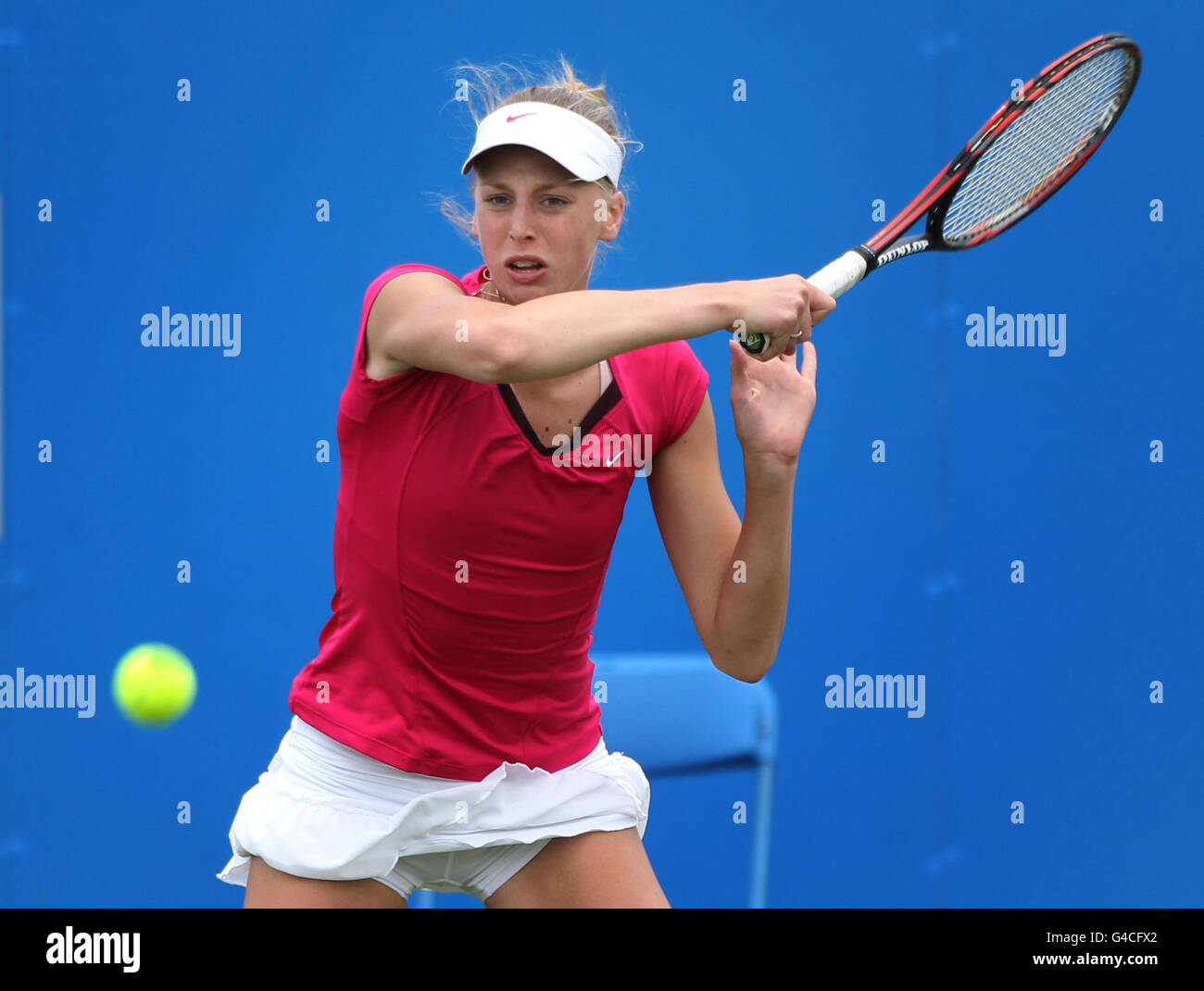 Great Britain's Naomi Broady during her first round game against France's Caroline Garcia during day two of the AEGON Classic at Edgbaston Priory Club, Birmingham. Stock Photo