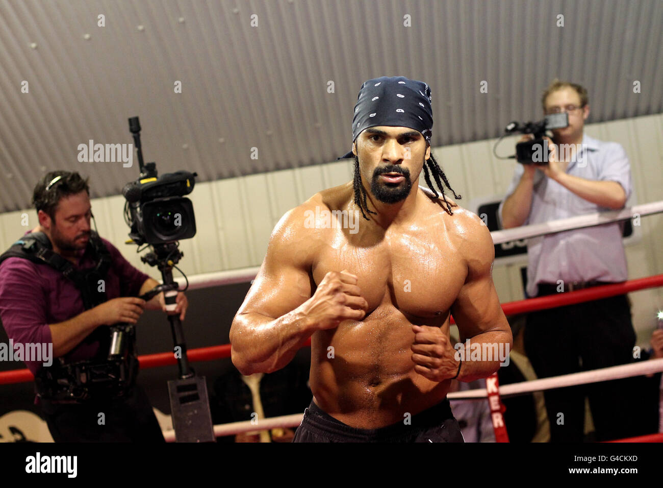 Boxer David Haye During The Open Training Session At The Hayemaker Boxing Gym London Stock 1556