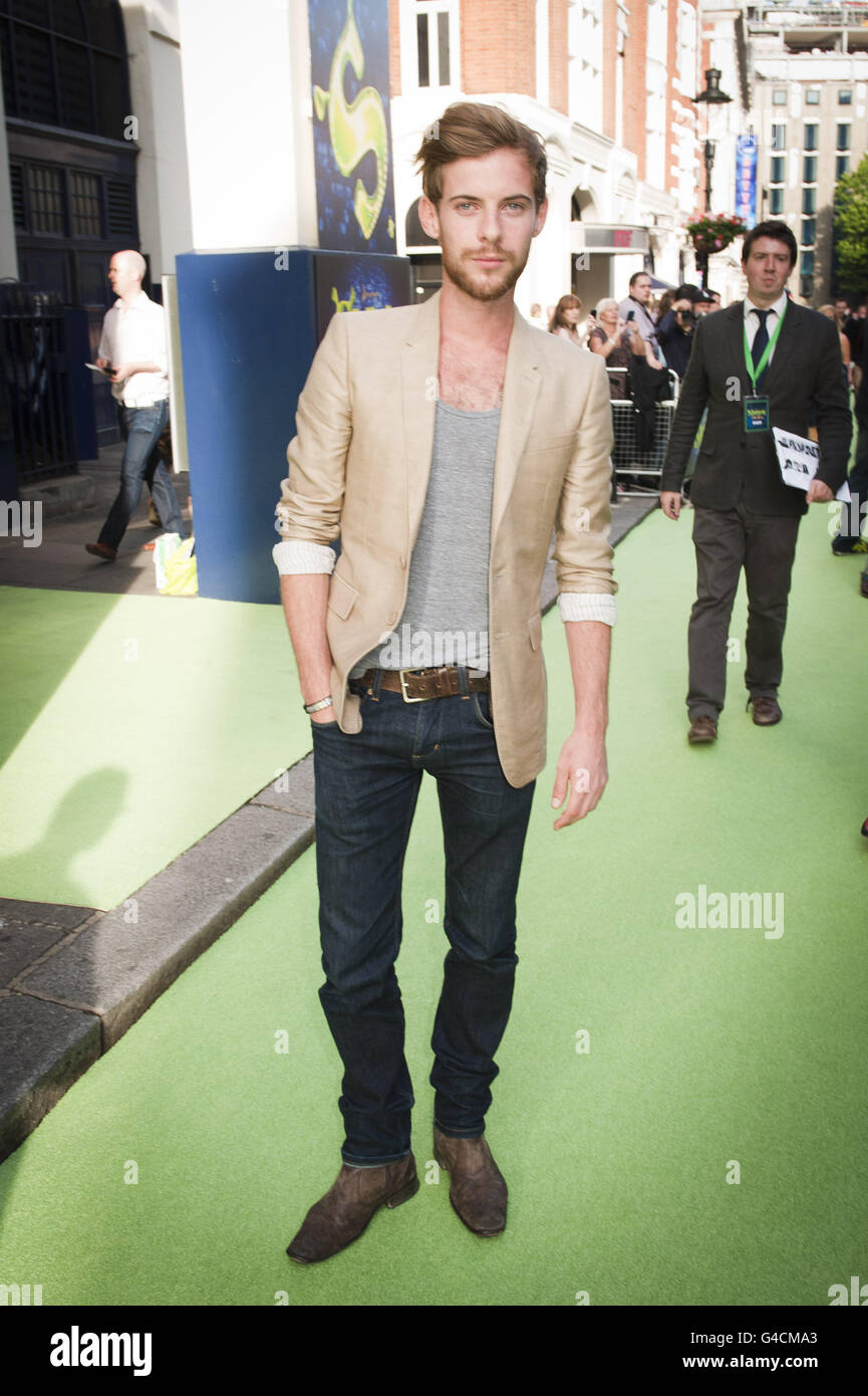 Luke Treadaway at the opening night of Shrek The Musical at the Theatre Royal in London. Stock Photo