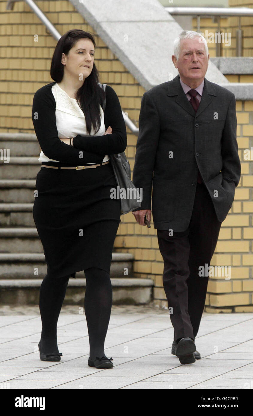 Mark O'Shaughnessy's girlfriend, Hazel O'Brien outside the court house in Bray Co. Wicklow where